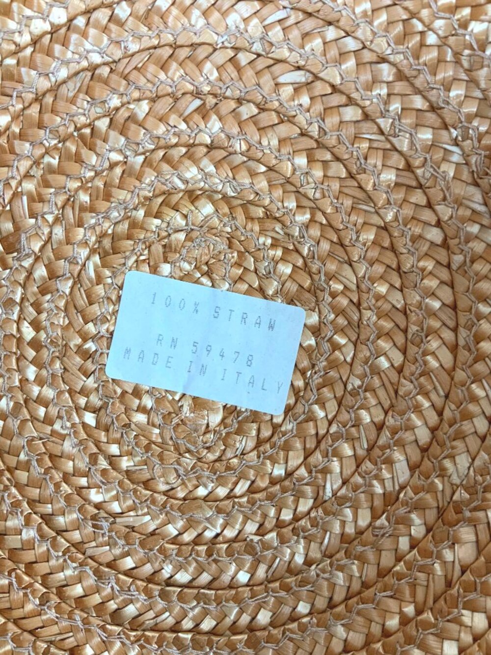 Natural Straw Sun Summer Hat by Filippo Catarzi Florence Italy Sz M - Picture 16 of 16